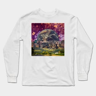 A Cosmic Collage of Stars and Skyscrapers Long Sleeve T-Shirt